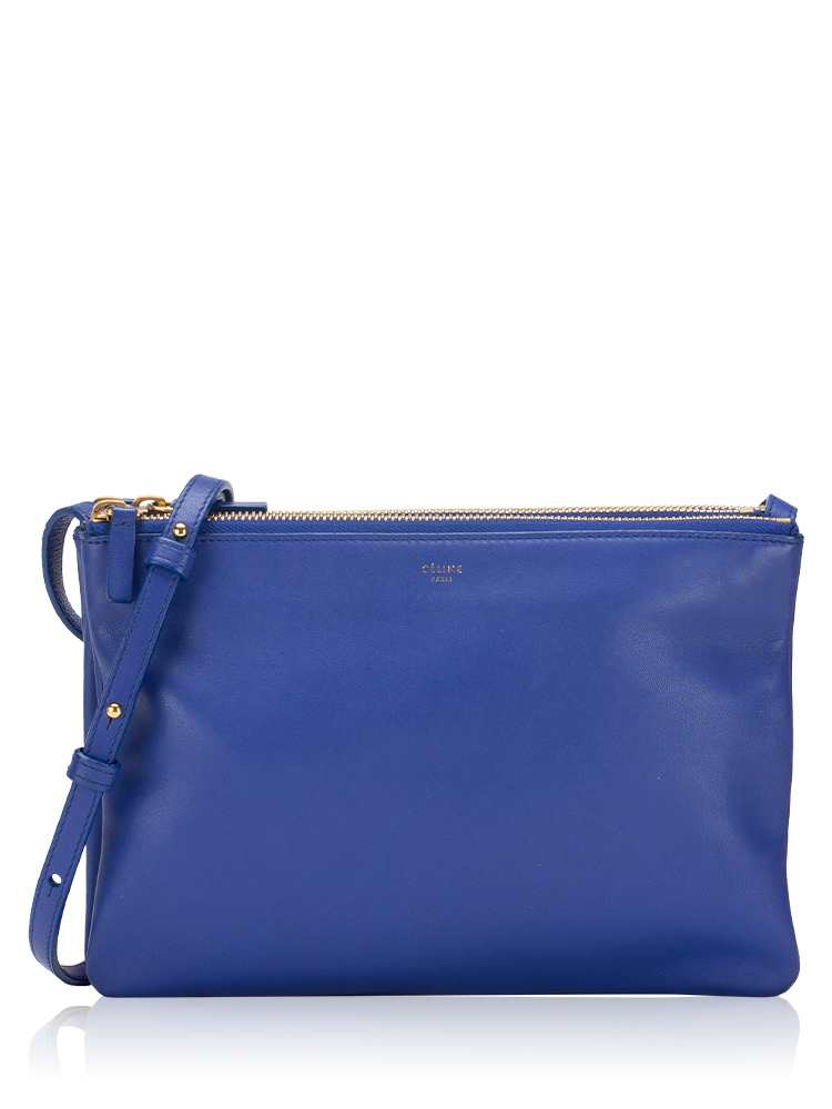 Lambskin Trio Large Crossbody Blue Indigo