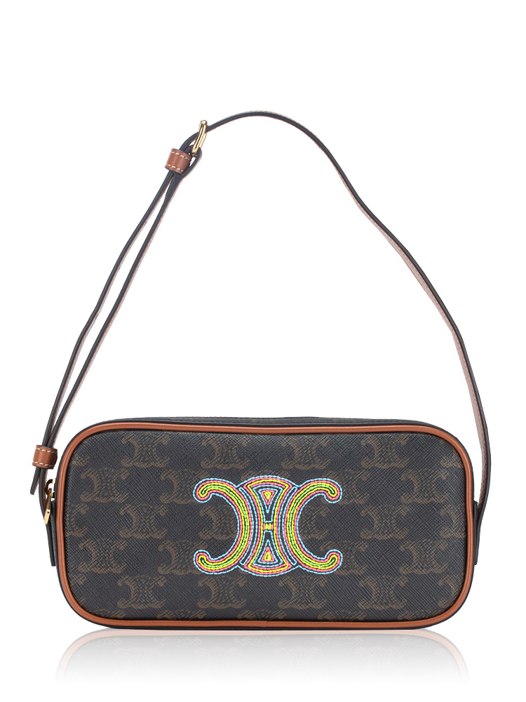 Triomphe Mini Camera Bag Tan Multicolor