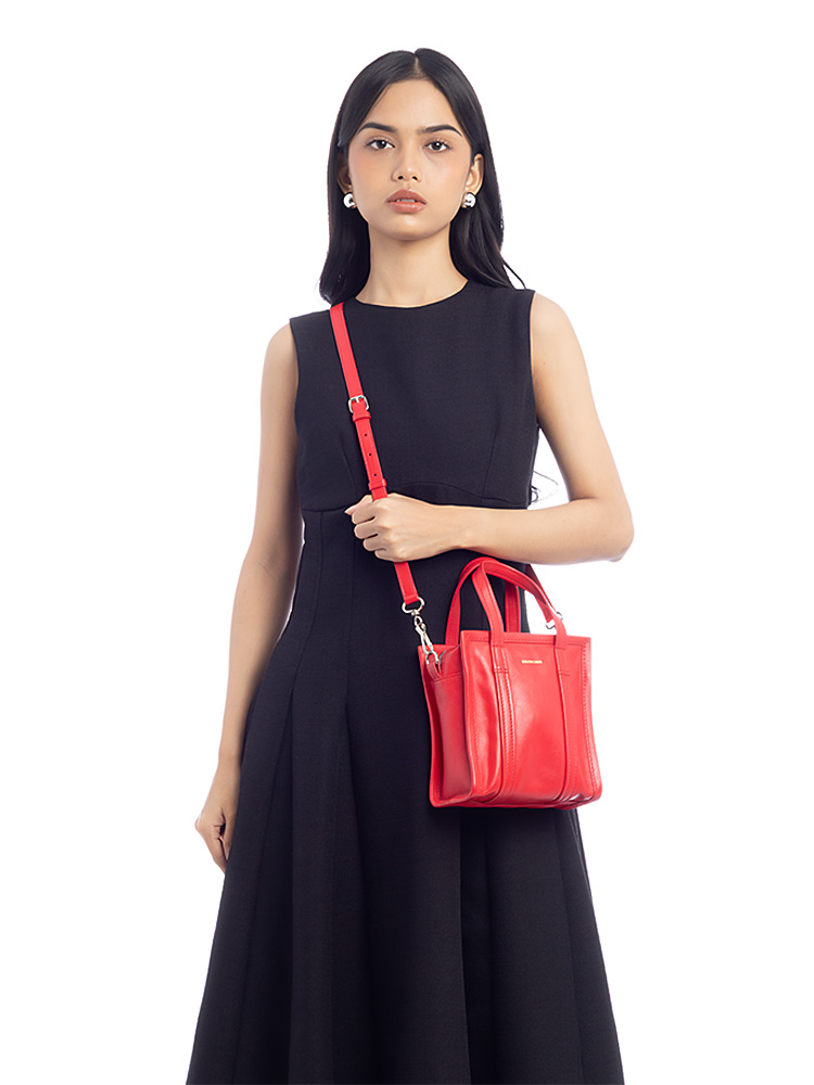 Calfskin XXS Bazar Shopper Rouge Cardinal