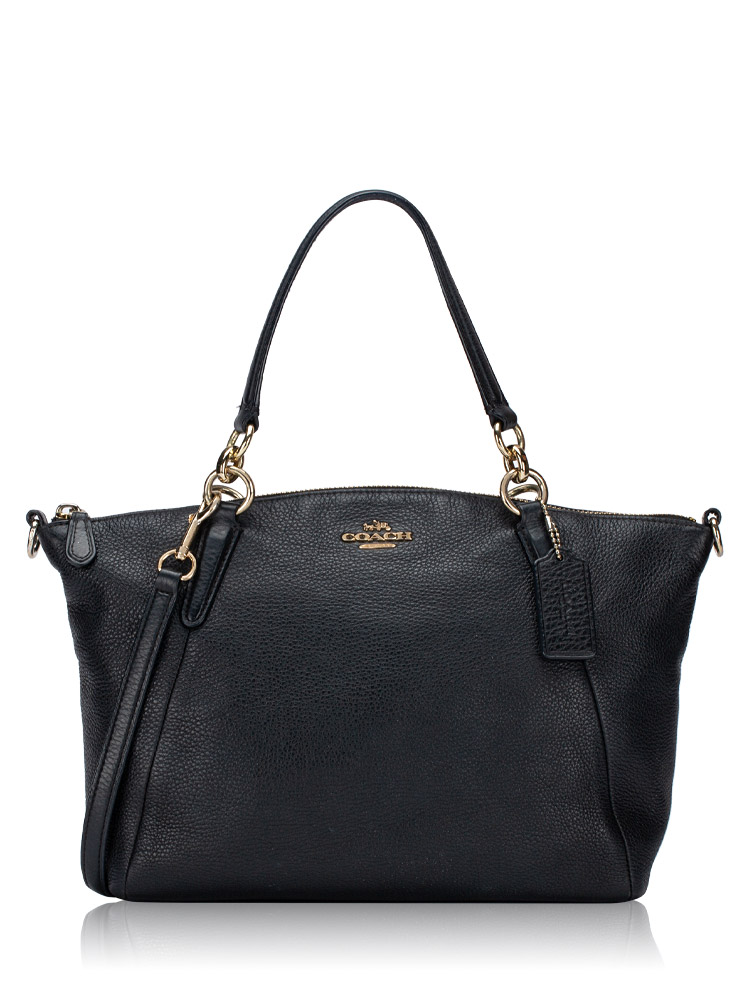 F36675 Pebble Leather Small Kelsey Black