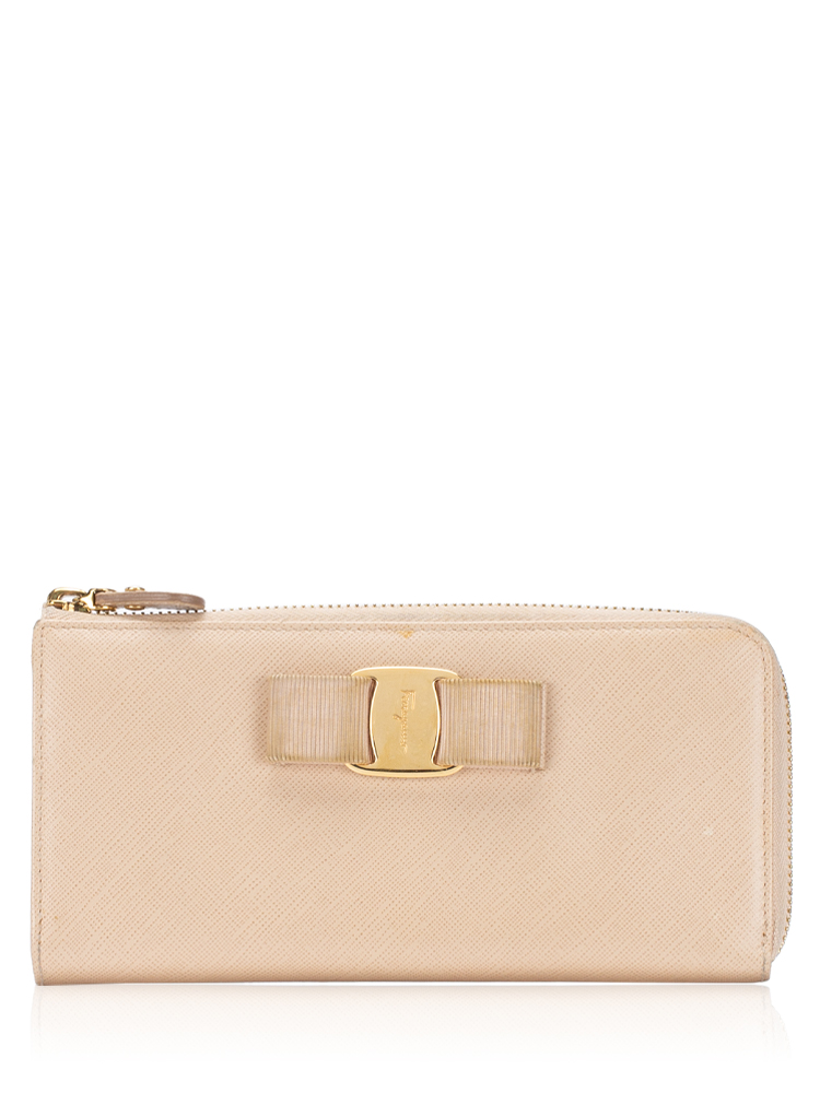 Vara Bow Zip Wallet Beige