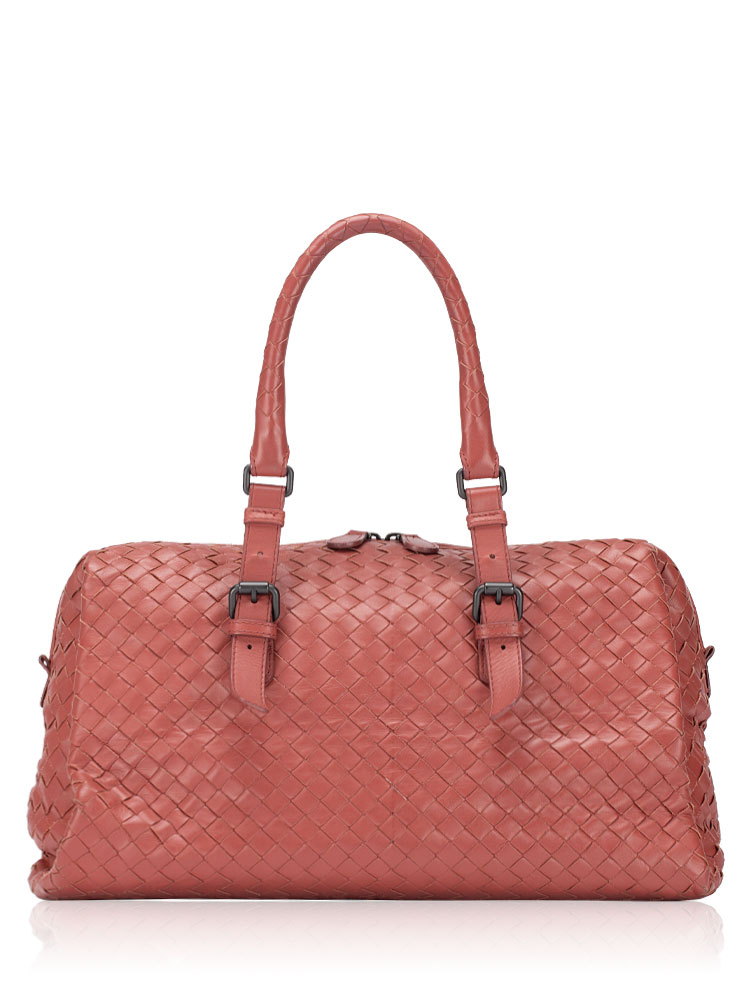 Nappa Intrecciato Bowling Bag Dusty Rose