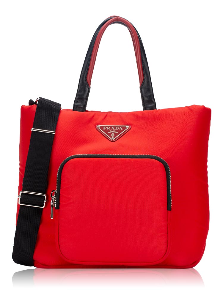 Tessuto Cargo Large Tote Rosso Nero
