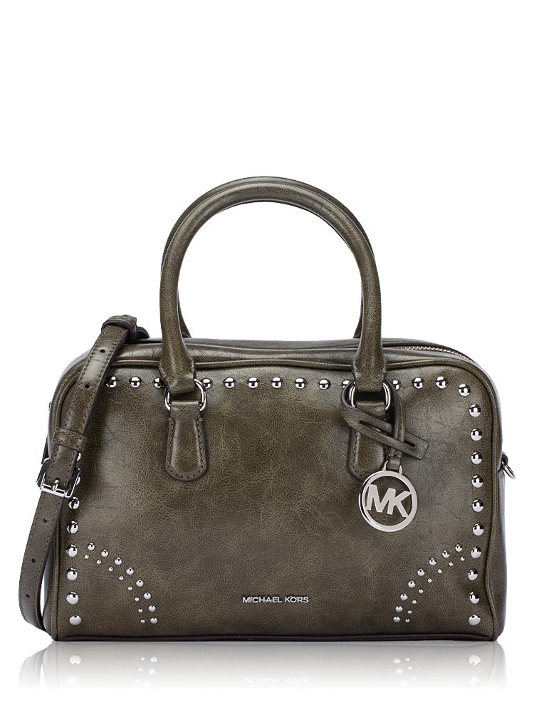 Thompson Studded Medium Satchel Olive