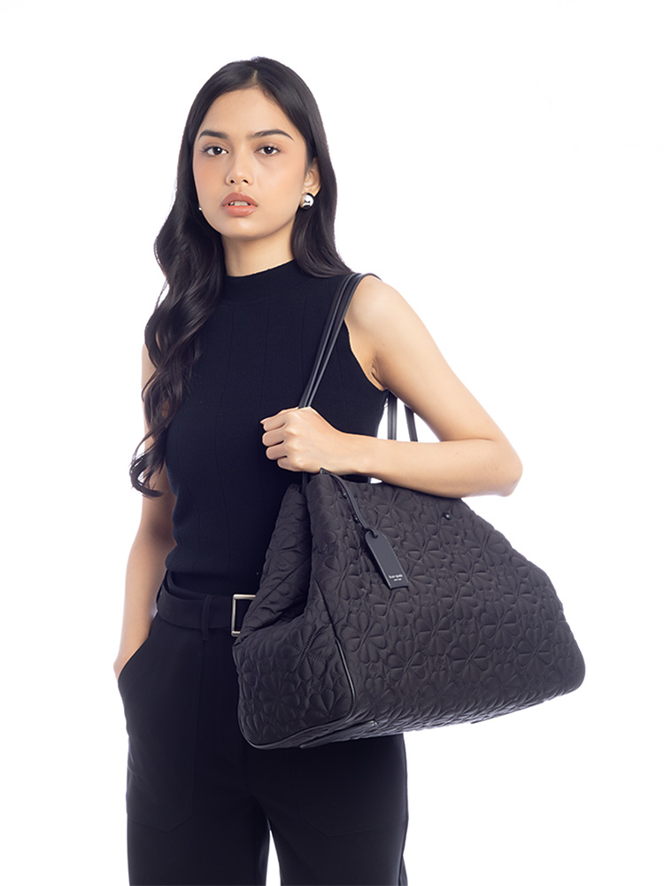 Tilly Quilted Large Tote Black