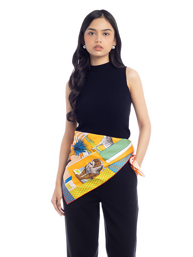 Silk Grand Theatre Nouveau 90 Shawl Naturel Gold