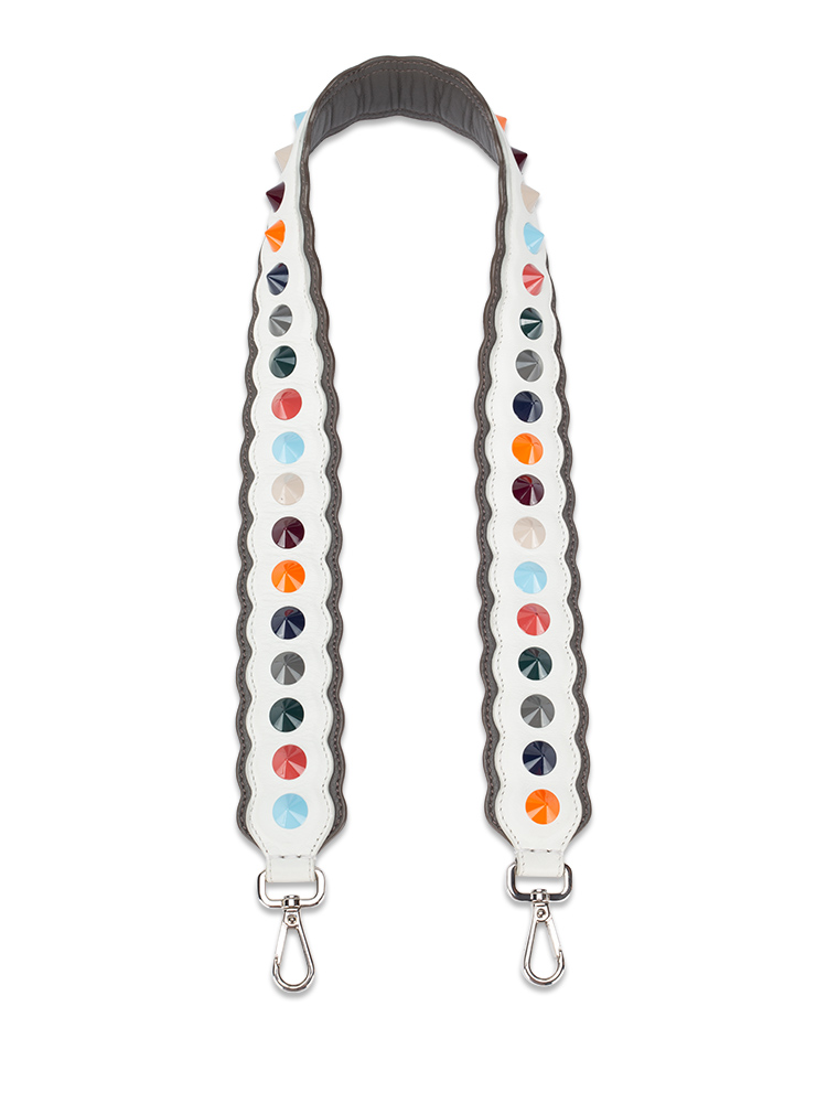 Vitello Dolce Scalloped Studded Strap You Carbone Multicolor