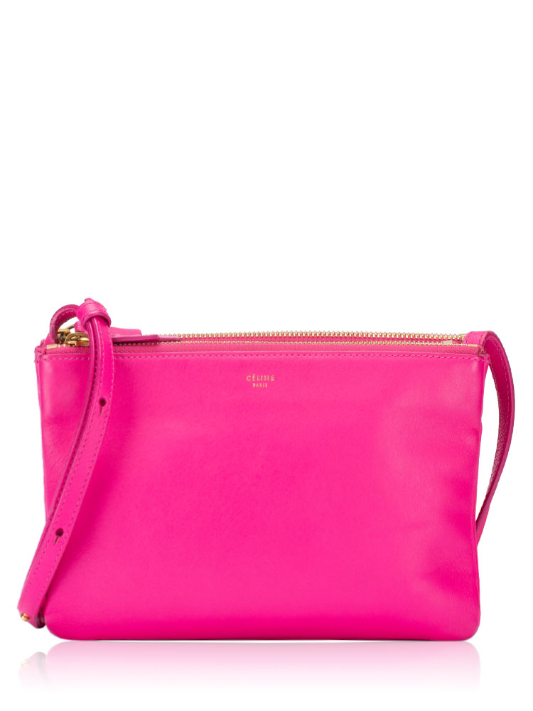Lambskin Trio Small Crossbody Fuchsia
