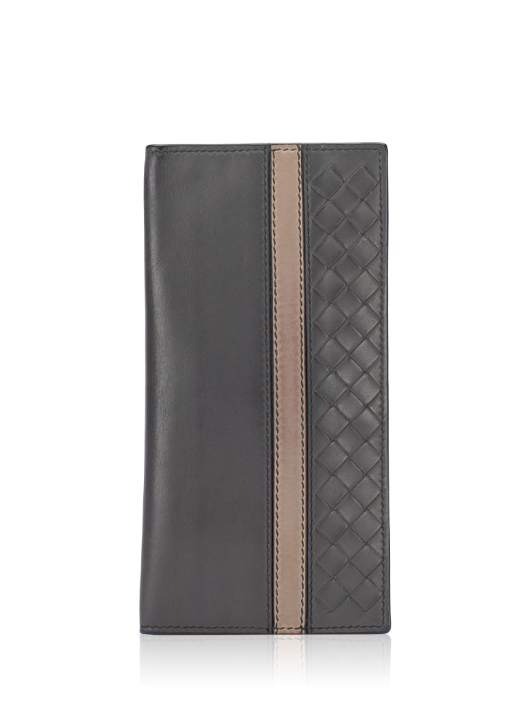 Intreciatto Long Bi-fold Wallet Grey