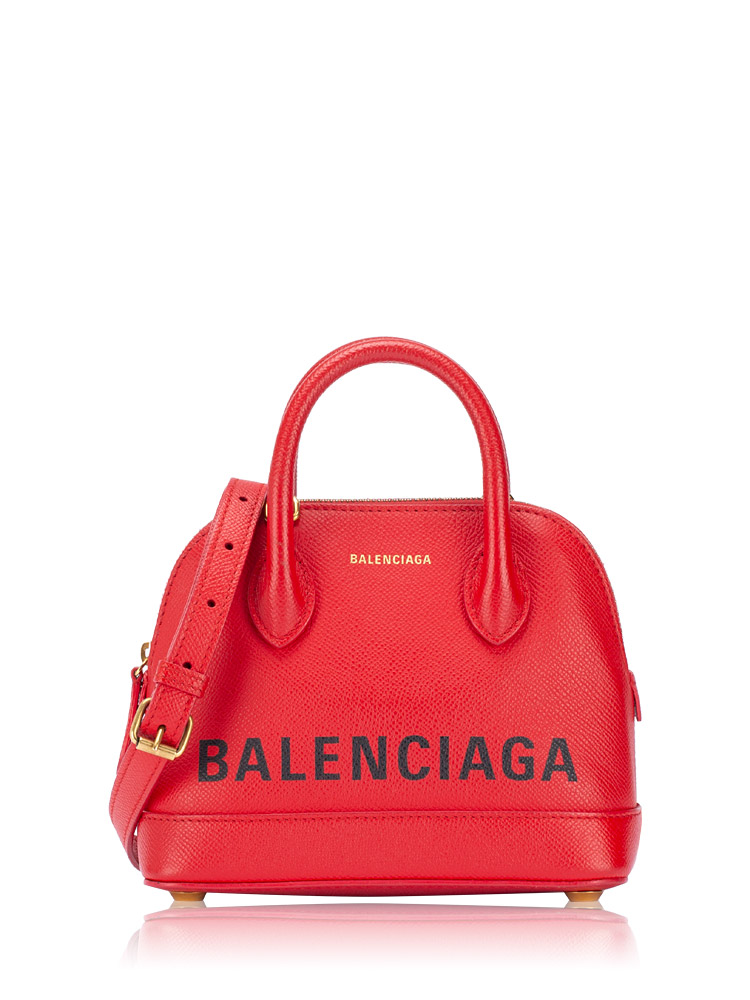 Grained Calfskin XXS Ville Top Handle Bag Rouge Coquelicot