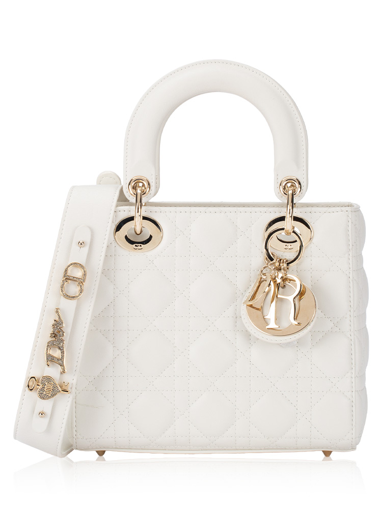 Lambskin Cannage My ABCDior Small Lady Dior Latte