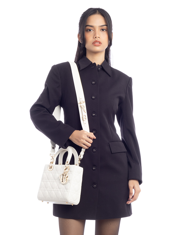 Lambskin Cannage My ABCDior Small Lady Dior Latte