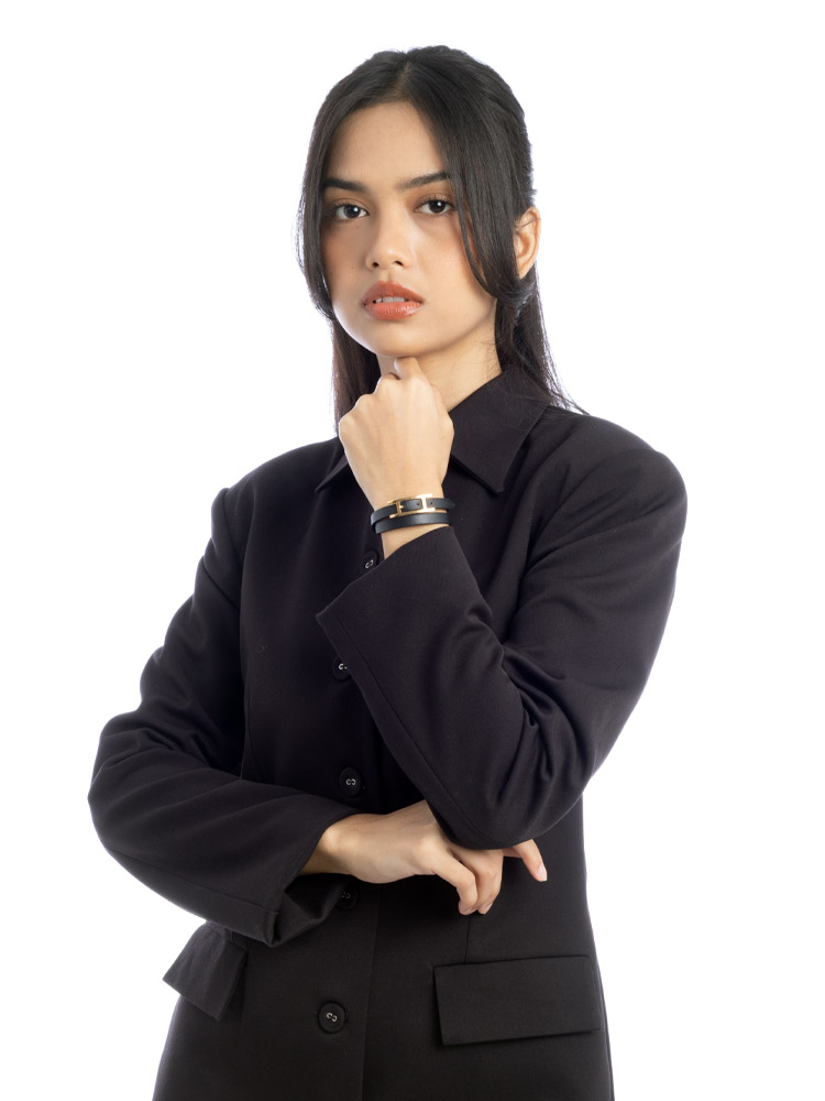 Swift Behapi Double Tour T2 Reversible Bracelet Black Gold