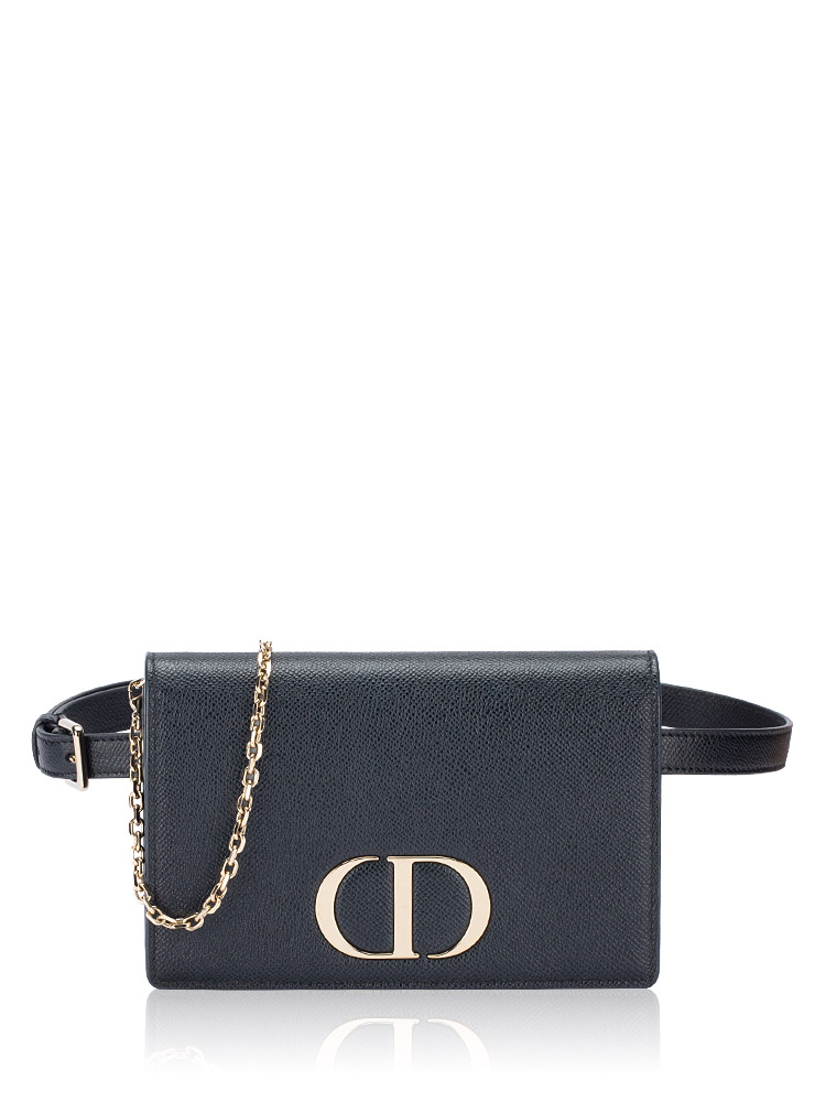 Calfskin 30 Montaigne 2-In-1 Chain Bag Black