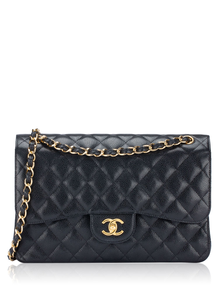 Caviar Classic Jumbo Double Flap Bag Black