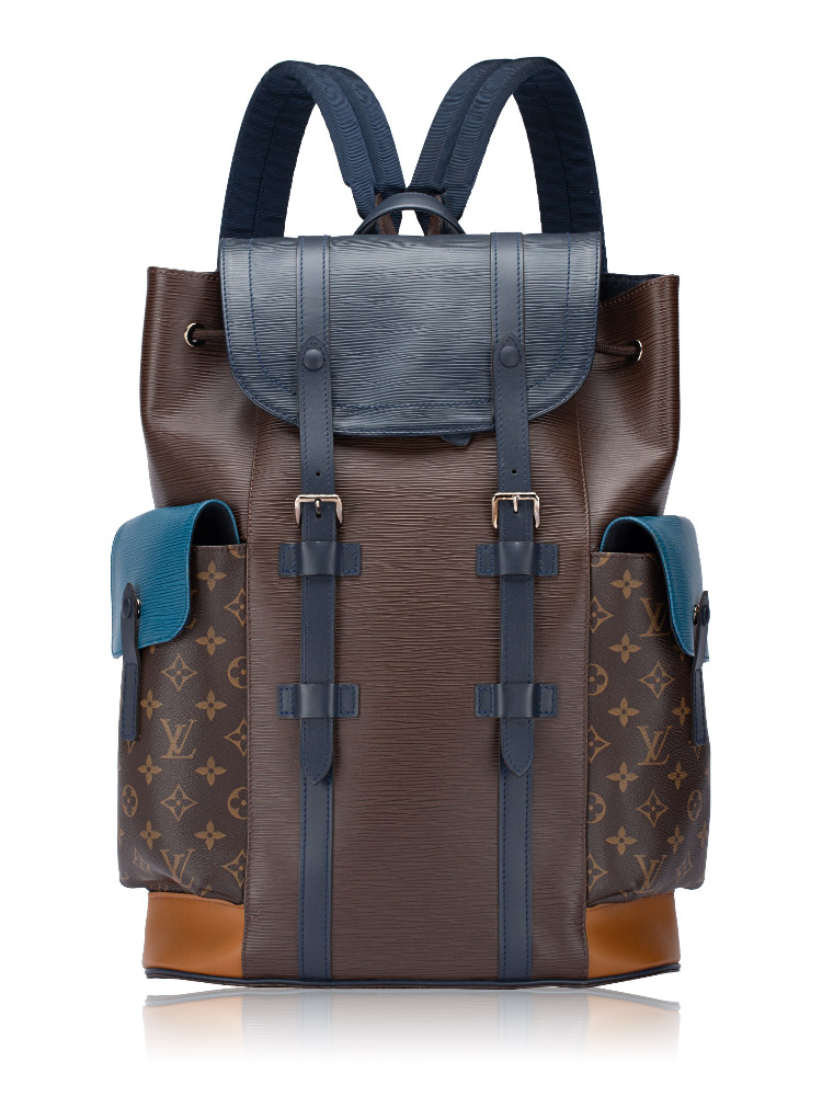 Epi Monogram Christopher Backpack PM Brown Blue