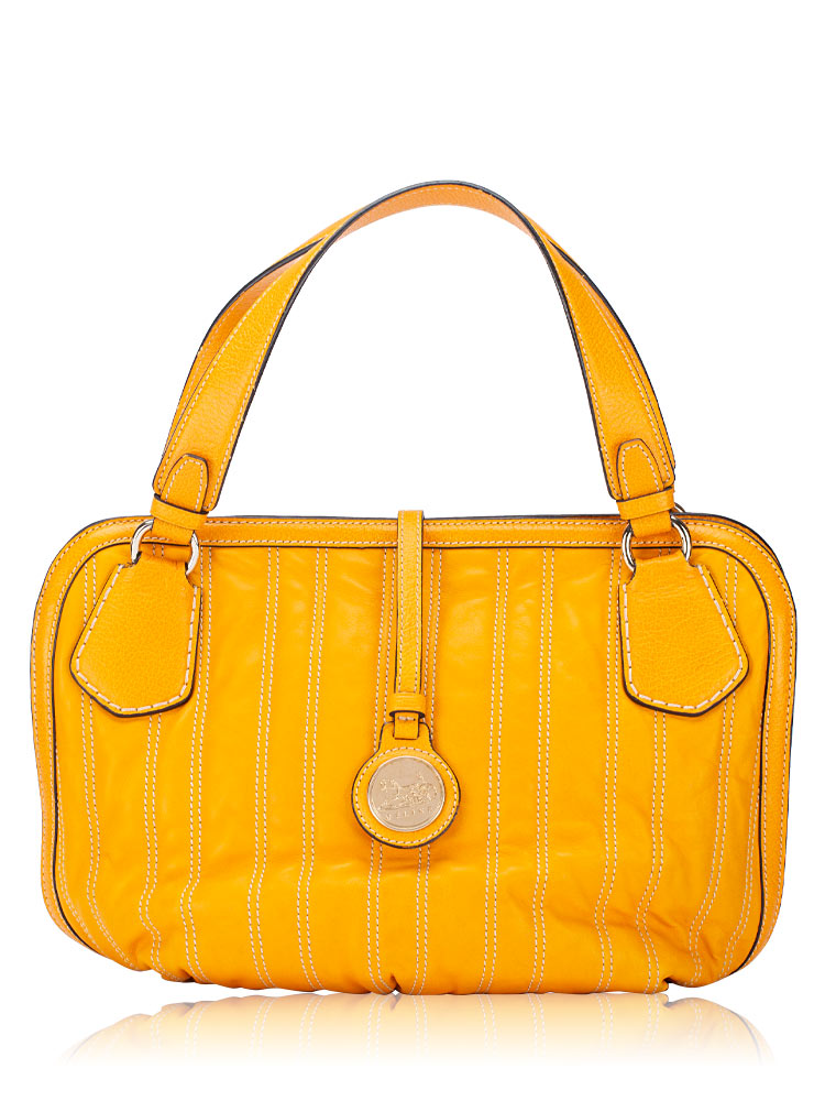 Vintage Calfskin Stitch Tote Yellow