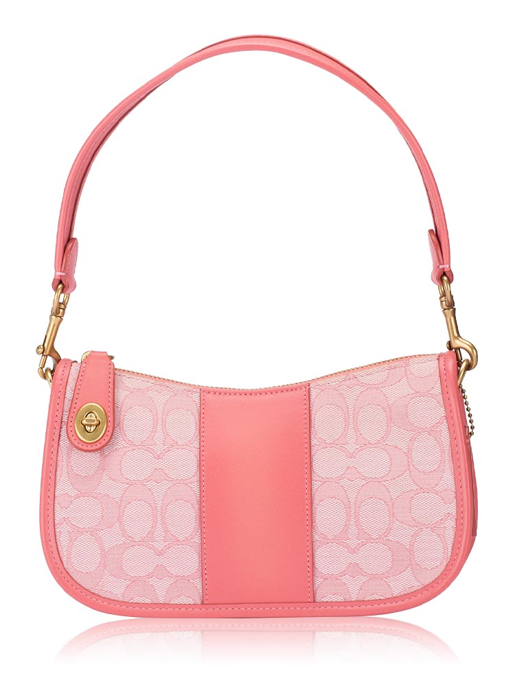 C0721 Signature Jacquard Swinger Bag Taffy Pink