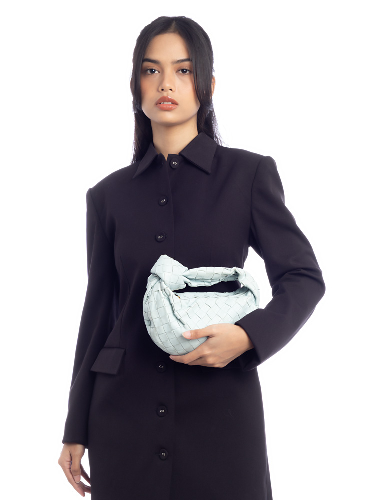 Nappa Intrecciato Mini Jodie Teal Washed