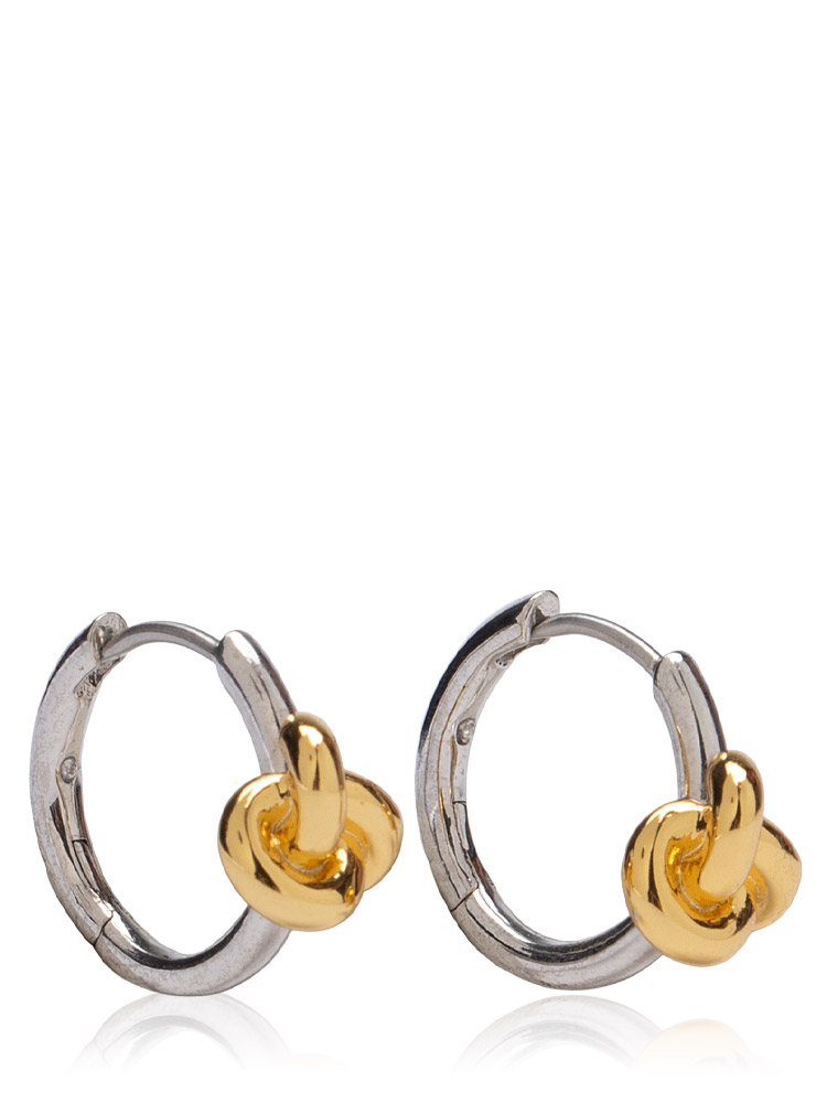 Double Knot Huggies Silver Gold