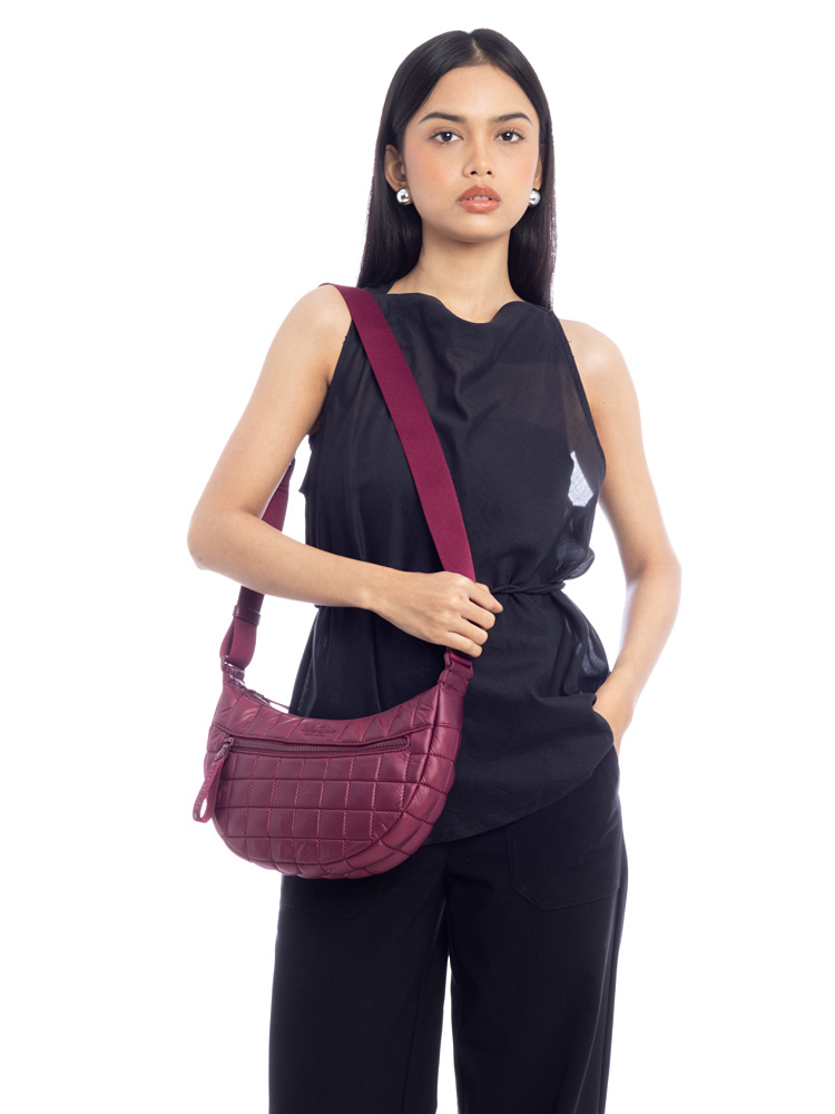Camden Quilted Sling Bag Blackberry
