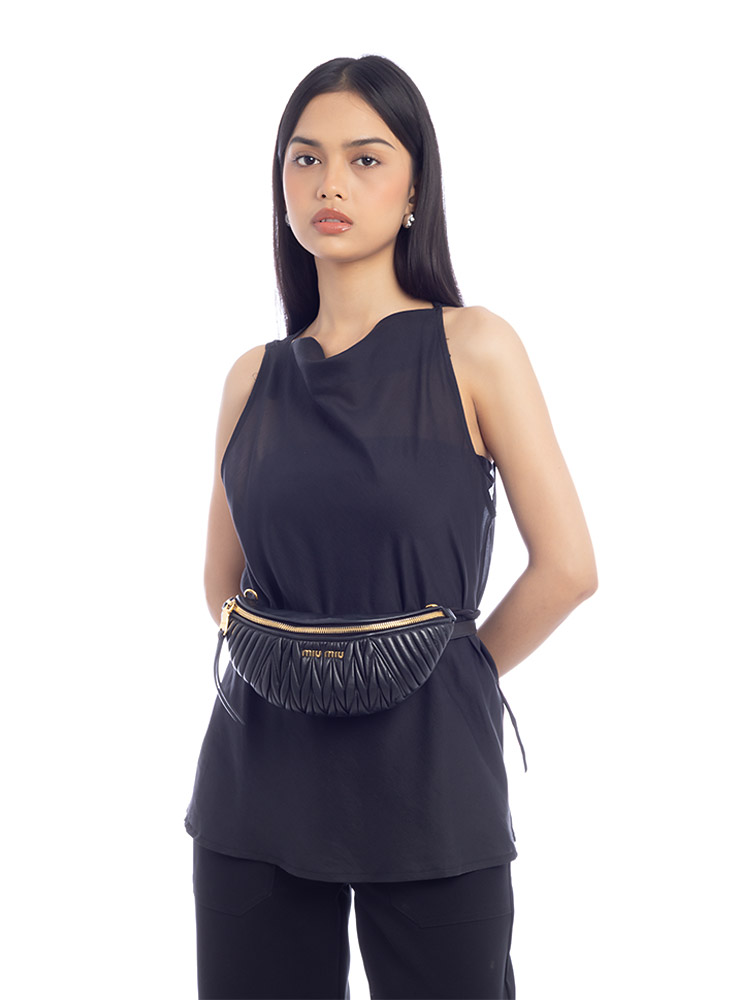 Nappa Matelasse Belt Bag Black