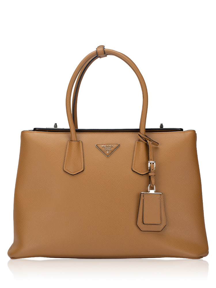 BN2748 Saffiano Cuir Twin Tote Caramel