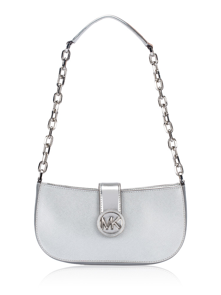 Carmen Small Pouchette Shoulder Bag Silver