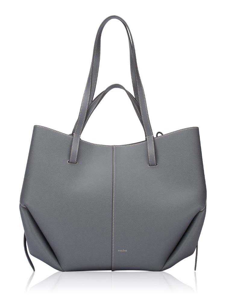 Textured Calfskin Cyme Tote Galet