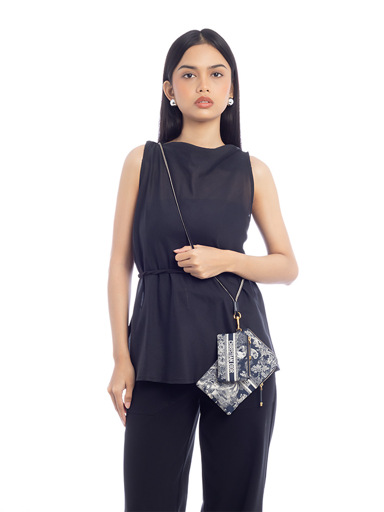 Toile Embroidered De Jouy DiorTravel Multifunction Pouch Blue