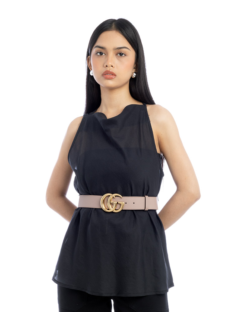 Calfskin Marmont 40mm Belt Porcelain Rose Sz 85