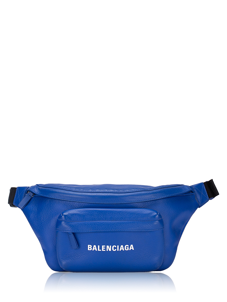 Calfskin Logo Everyday Large Waist Bag Bleu