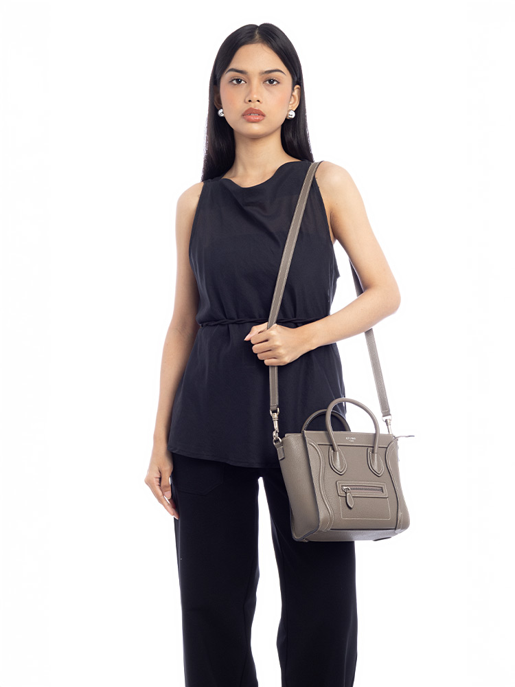 Drummed Calfskin Nano Luggage Souris