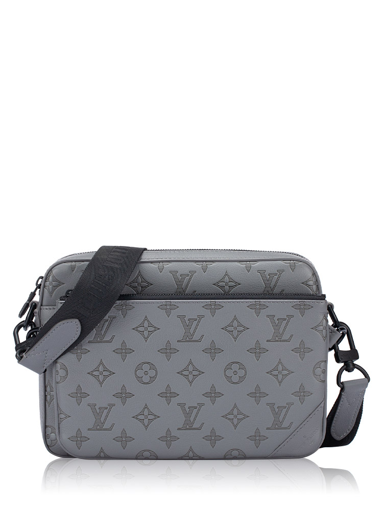 Calfskin Monogram Shadow Trio Messenger Anthracite