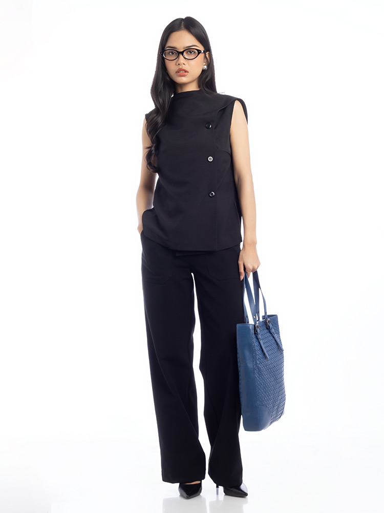 Nappa Intrecciato Vertical Tote Blue