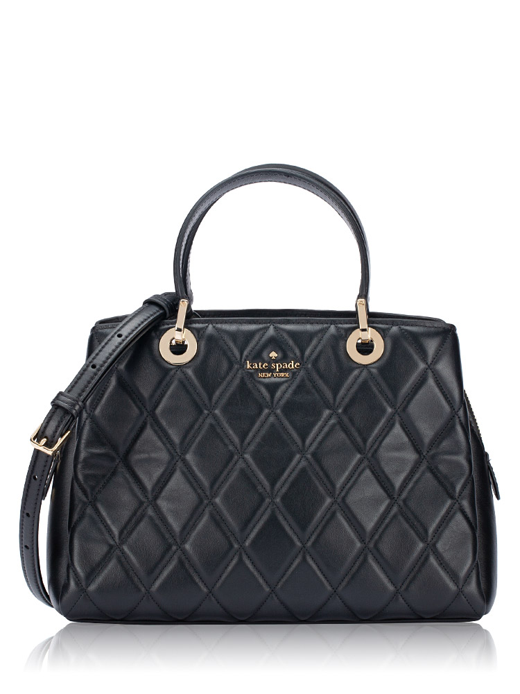 Quilted Leather Carey Sullivan Satchel Black