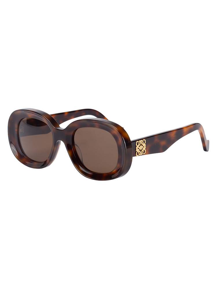 LW40103U Anagram Chunky Round Sunglasses Havana