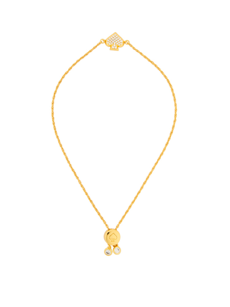 Everyday Spade Pave Slider Bracelet Clear Gold