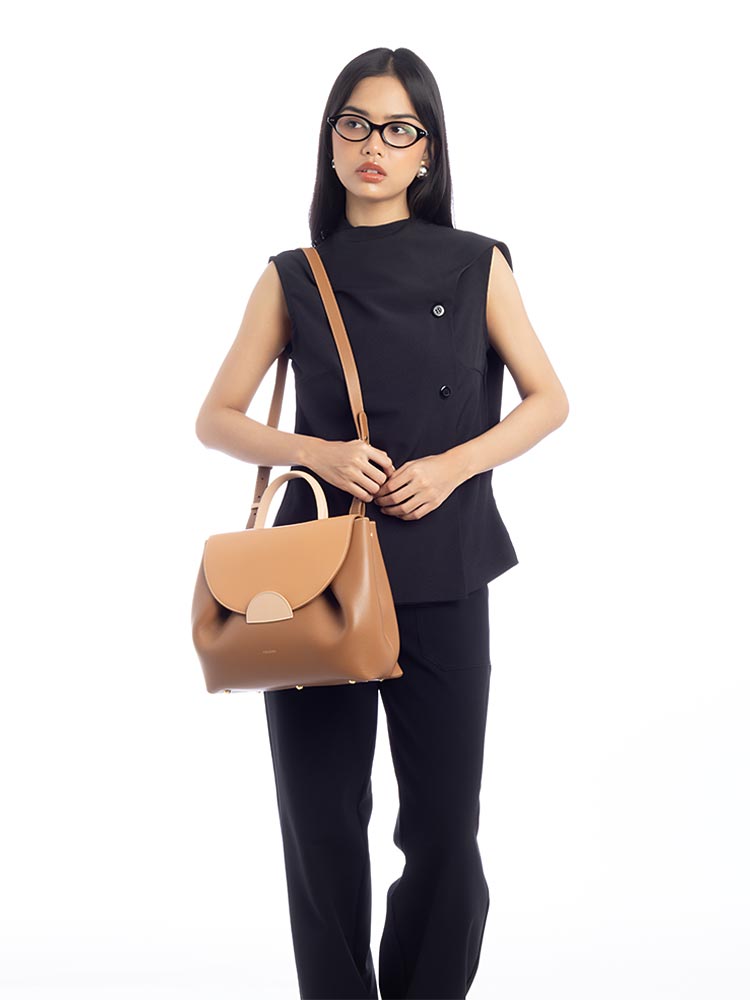 Textured Calfskin Numero Un Trio Camel