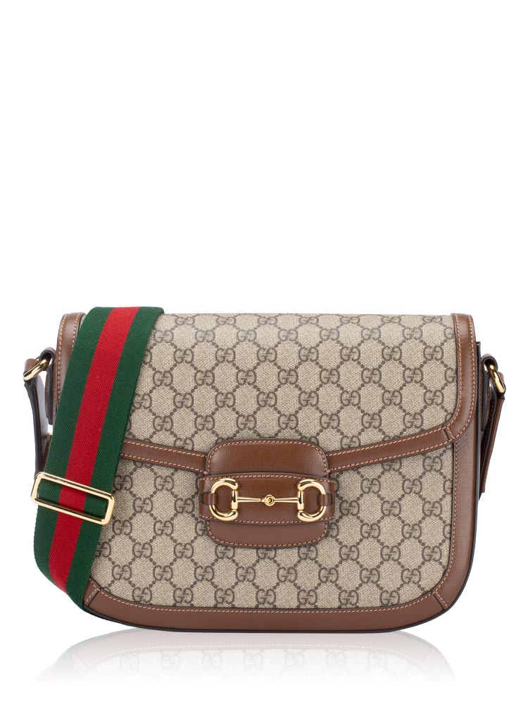 GG Supreme Horsebit 1955 Large Shoulder Bag Beige Ebony