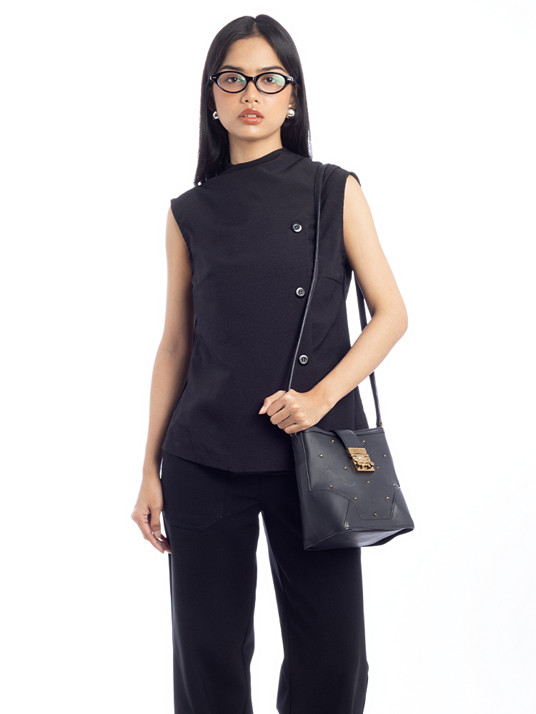 Vintage Claudia Studded Mini Crossbody Black