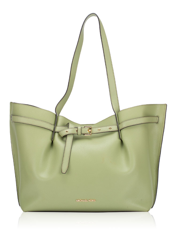 Emilia Leather Large Tote Light Sage