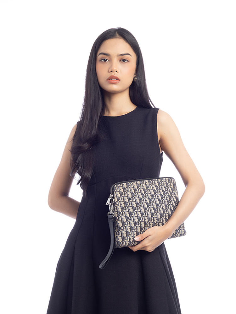 Oblique A4 Flat Pouch Blue