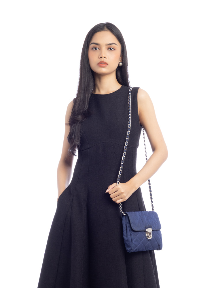 Tessuto Impuntu Easy Shoulder Bag Bluette