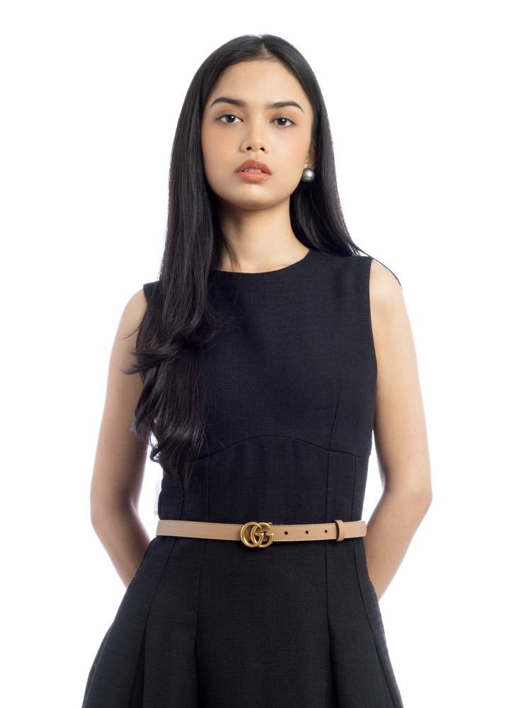 Calfskin Marmont 20mm Belt Beige Sz 95