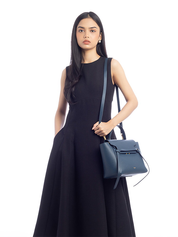 Grained Calfskin Micro Belt Bag Abbys Blue