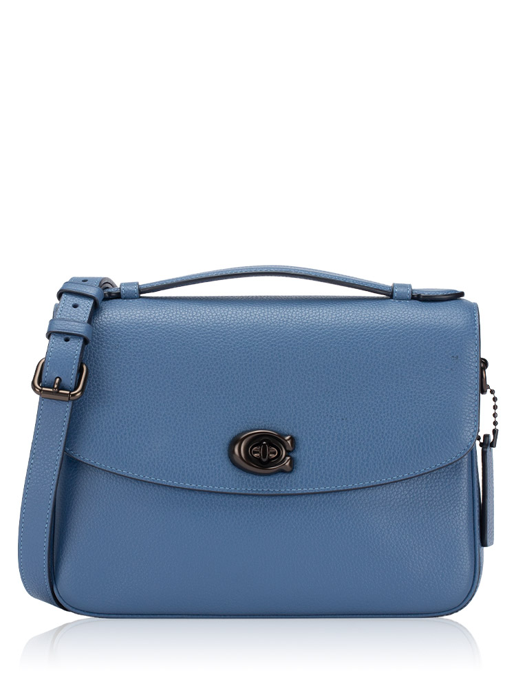 68348 Cassie Leather Crossbody Stone Blue