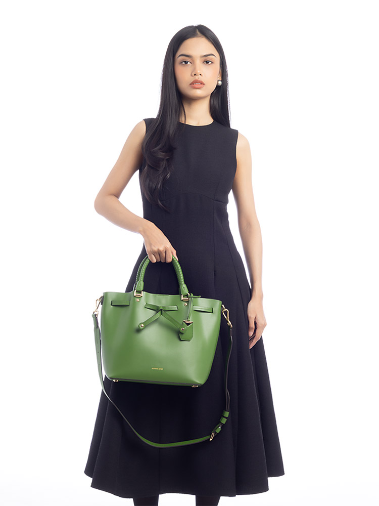 Blakely Leather Bucket Bag True Green