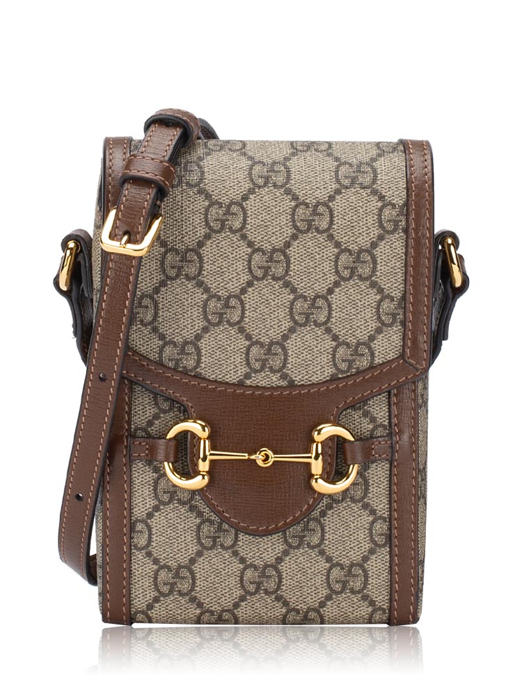 GG Supreme 1955 Horsebit Mini Crossbody Beige Brown Sugar
