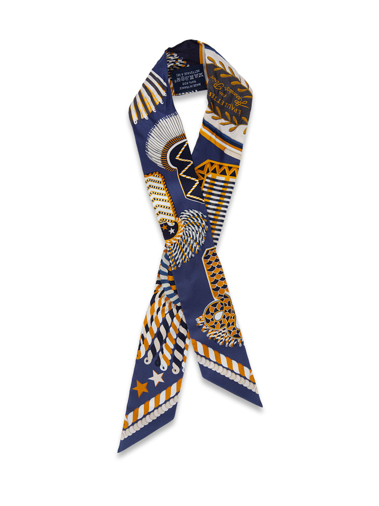 Epaulettes De Gala Silk Twilly Marine Gold White